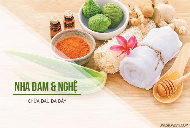 chữa đau dạ dày bằng nha đam và nghệ 